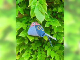 Товары для детей - Игрушки - Птичка-антистресс. Синяя с цветочной головой