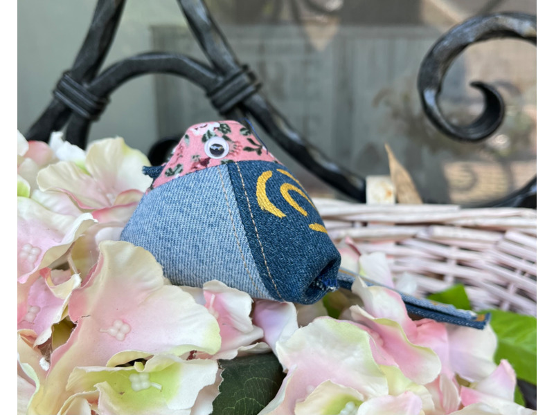 Товары для детей - Игрушки - Птичка-антистресс. Синяя с цветочной головой