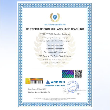 Услуги - Обучение - English teacher