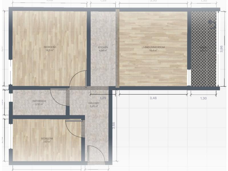 Недвижимость - Квартиры - 3-КОМНАТНАЯ КВАРТИРА, 51 м²